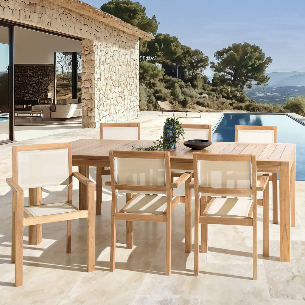 Fun - Salon De Jardin 8/10 Pers - Beige/Marron