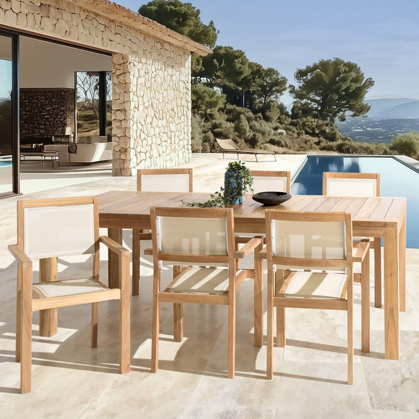 Fun - Salon De Jardin 8/10 Pers - Beige/Marron