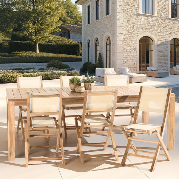 Fun - Salon De Jardin 8/10 Pers - Beige/Marron