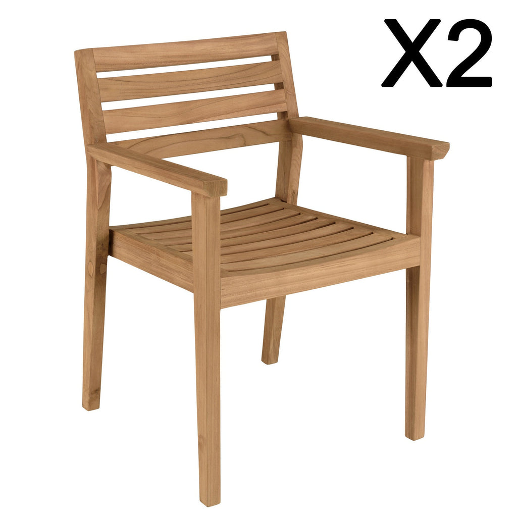 Kally - Lot De 2 Fauteuils Jardin - Marron