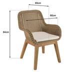 Kally - Lot De 2 Fauteuils Jardin - Beige/Ecru/Marron