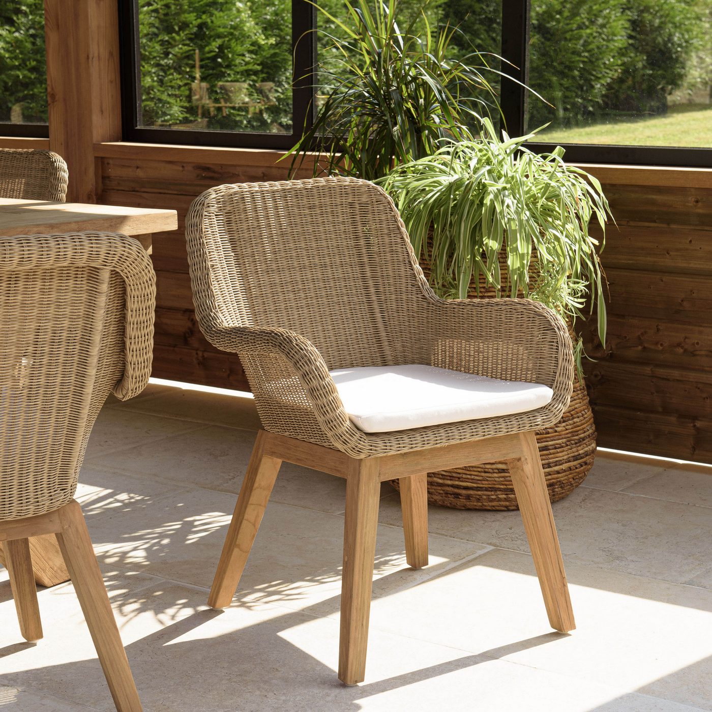 Kally - Lot De 2 Fauteuils Jardin - Beige/Ecru/Marron