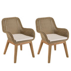 Kally - Lot De 2 Fauteuils Jardin - Beige/Ecru/Marron