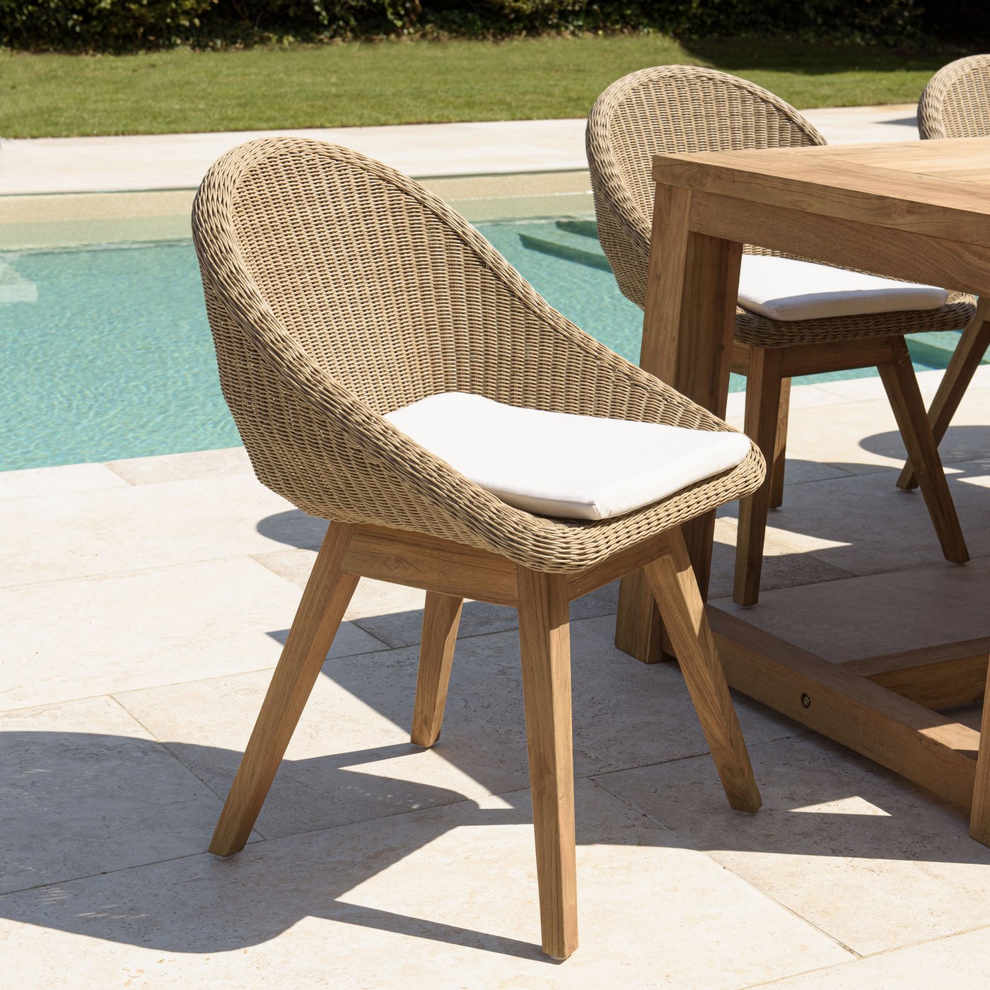 Kally - Lot De 2 Chaises Jardin - Beige/Ecru/Marron