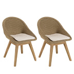 Kally - Lot De 2 Chaises Jardin - Beige/Ecru/Marron
