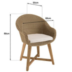 Kally - Lot De 2 Fauteuils Jardin - Beige/Ecru/Marron
