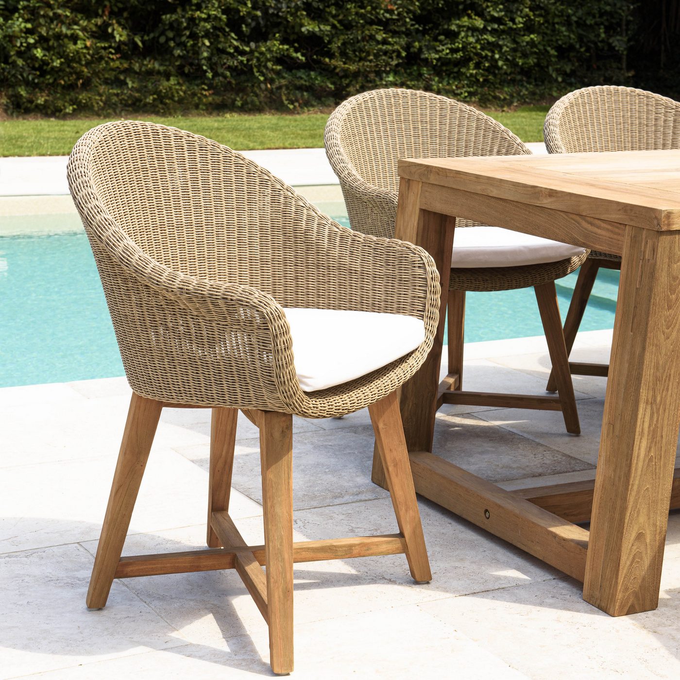 Kally - Lot De 2 Fauteuils Jardin - Beige/Ecru/Marron