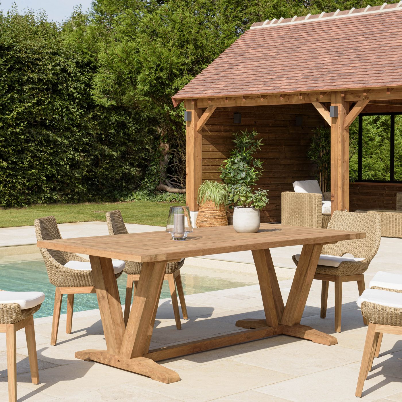 Kally - Table À Manger De Jardin - Marron