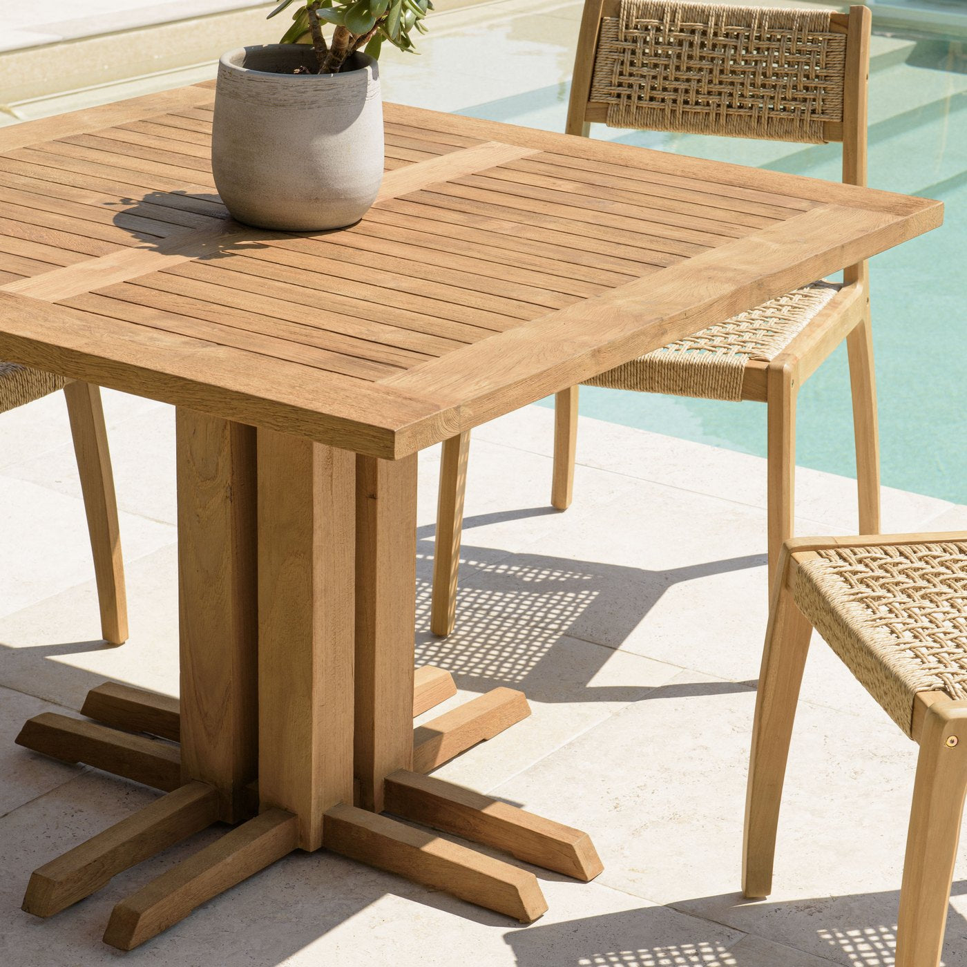Kally - Table À Manger De Jardin - Marron