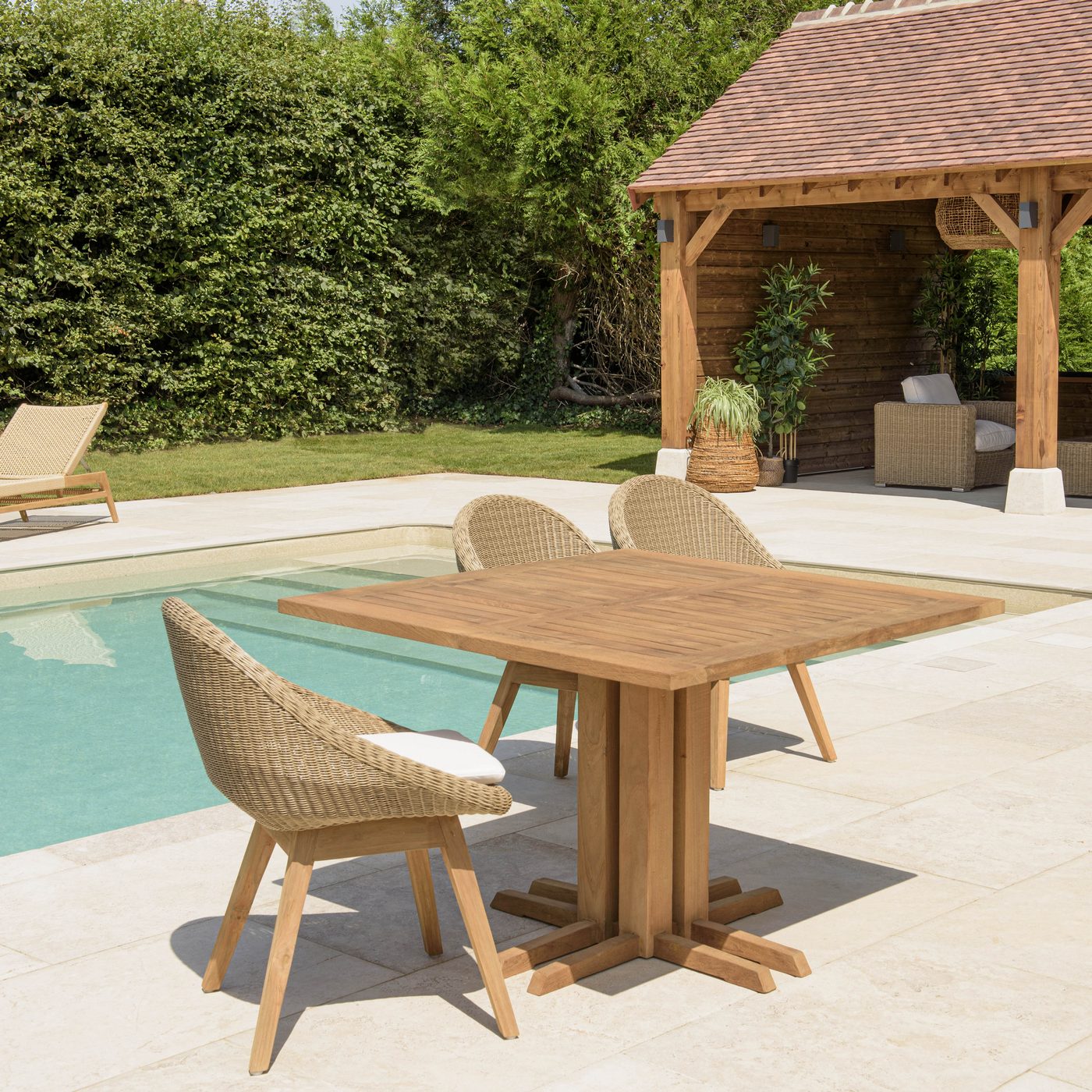 Kally - Table À Manger De Jardin - Marron