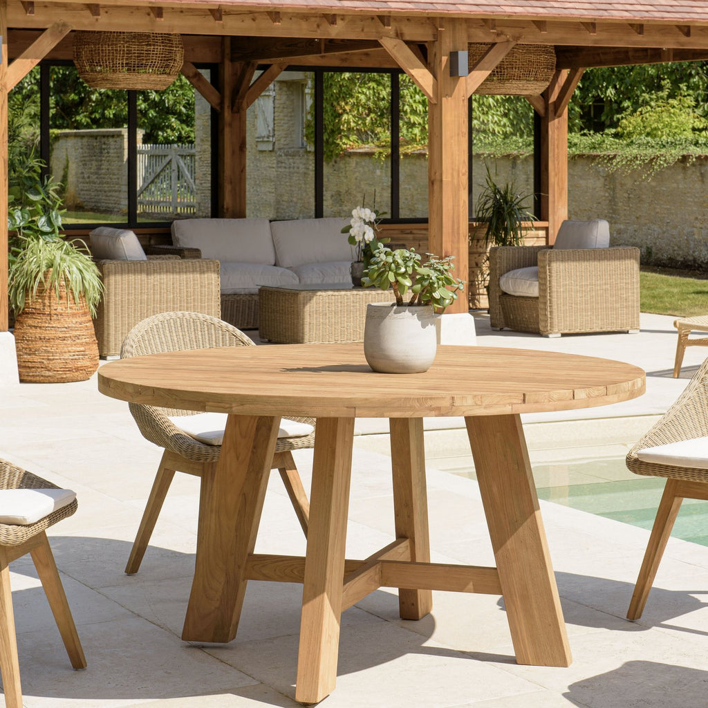 Kally - Table À Manger De Jardin - Marron