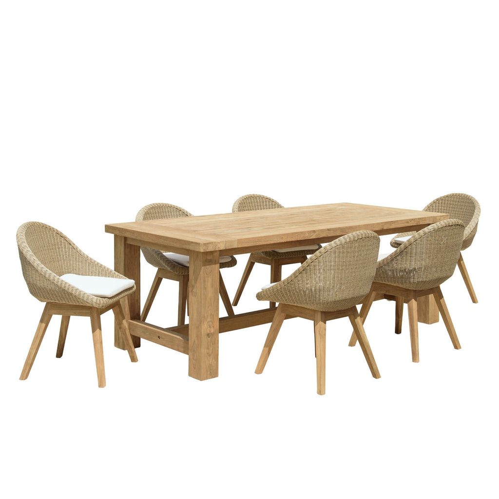 Kally - Salon De Jardin 6/8 Pers - Beige/Ecru/Marron
