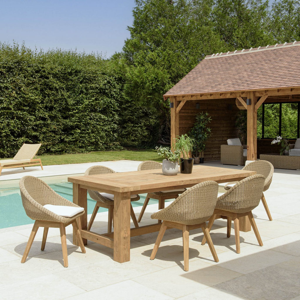Kally - Salon De Jardin 6/8 Pers - Beige/Ecru/Marron