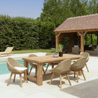 Kally - Salon De Jardin 6/8 Pers - Beige/Ecru/Marron