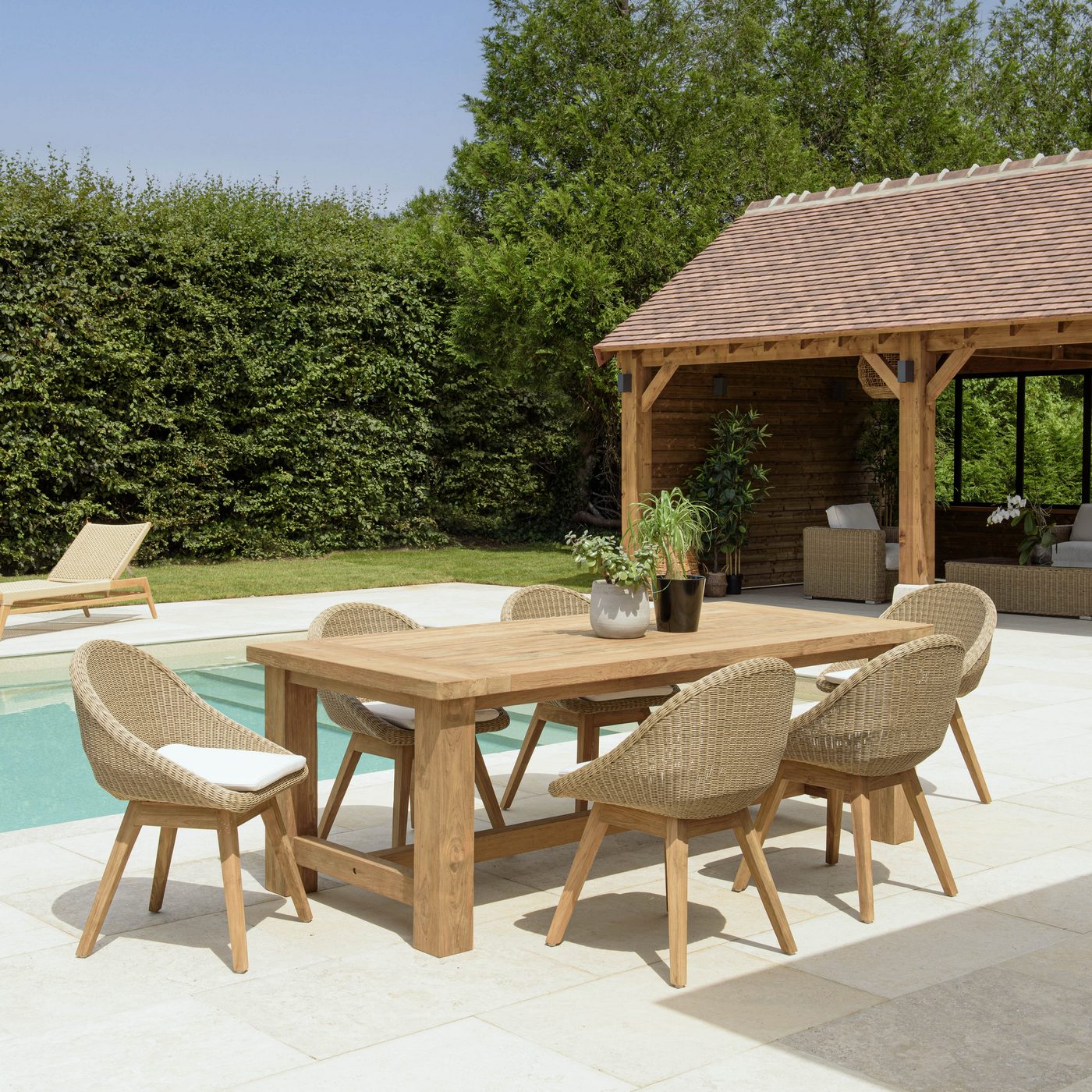 Kally - Salon De Jardin 6/8 Pers - Beige/Ecru/Marron