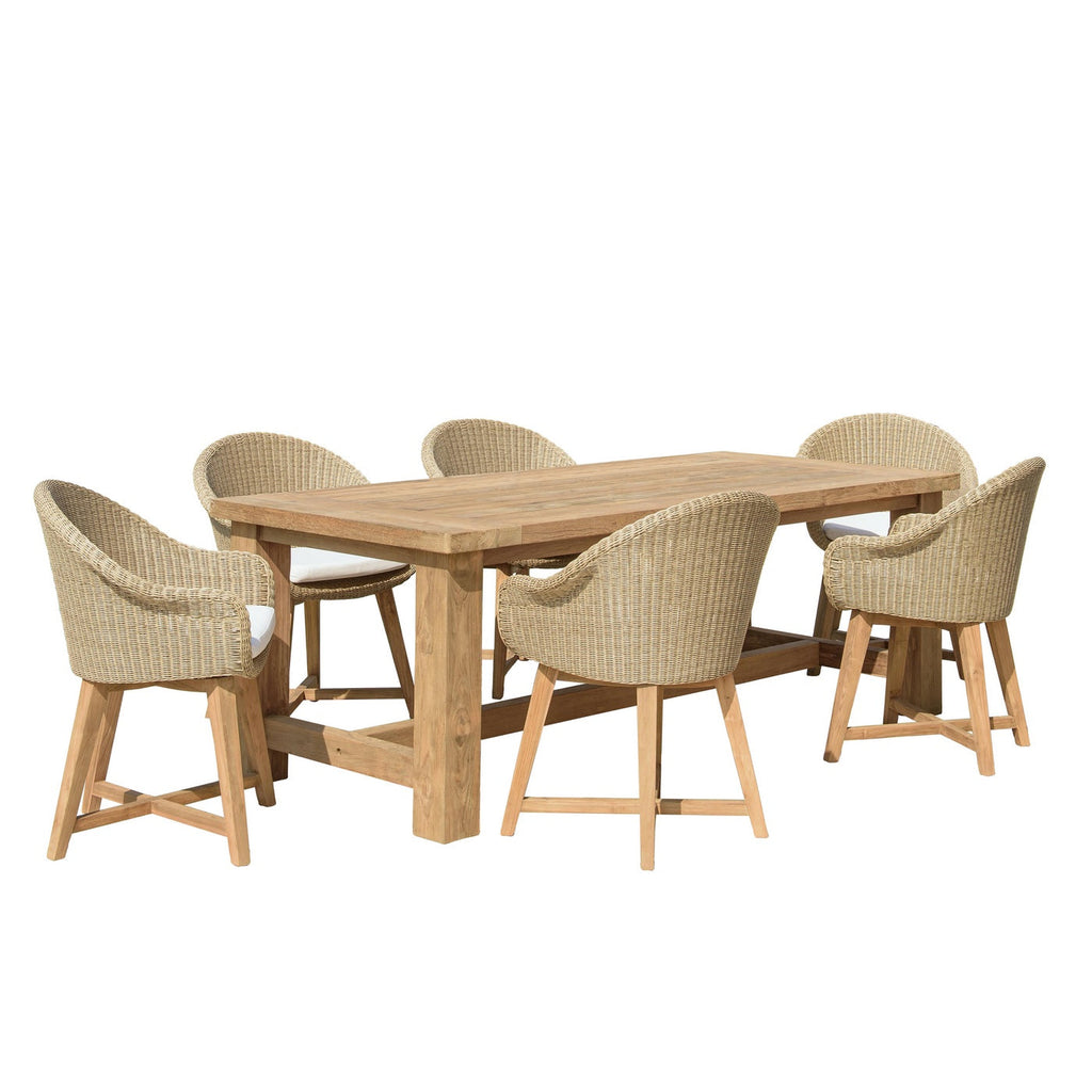 Kally - Salon De Jardin 6/8 Pers - Beige/Ecru/Marron