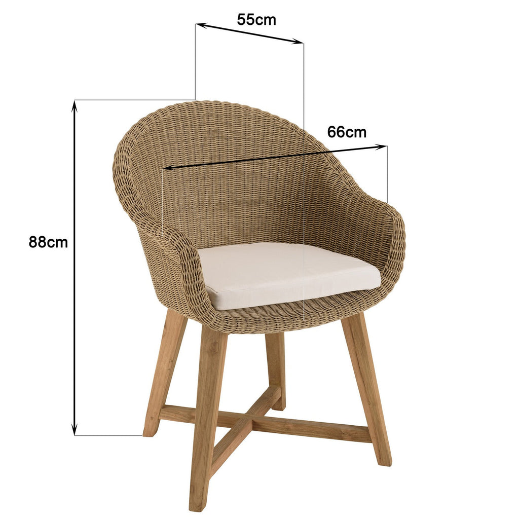 Kally - Salon De Jardin 6/8 Pers - Beige/Ecru/Marron