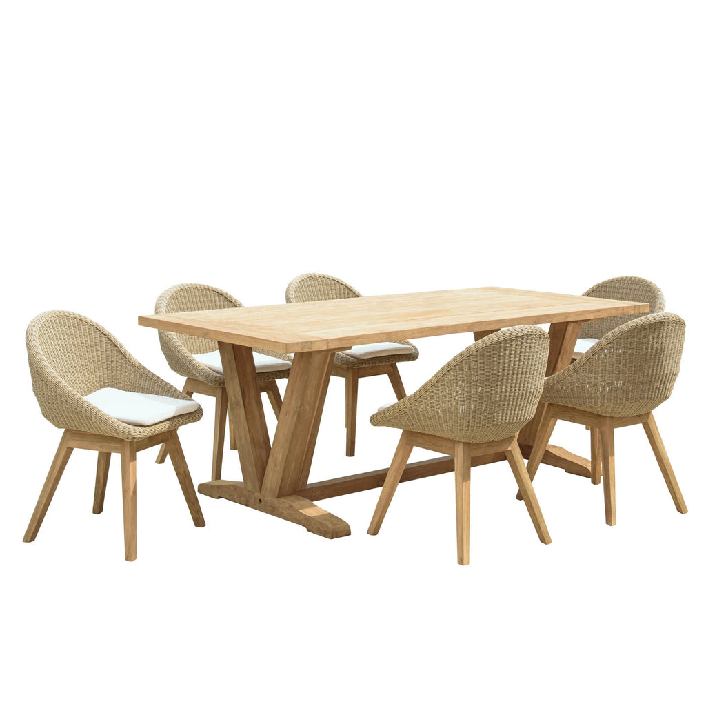 Kally - Salon De Jardin 6/8 Pers - Beige/Ecru/Marron