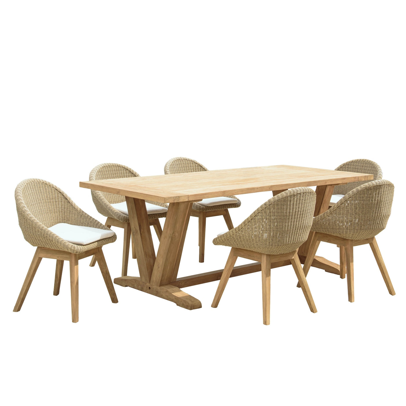 Kally - Salon De Jardin 6/8 Pers - Beige/Ecru/Marron