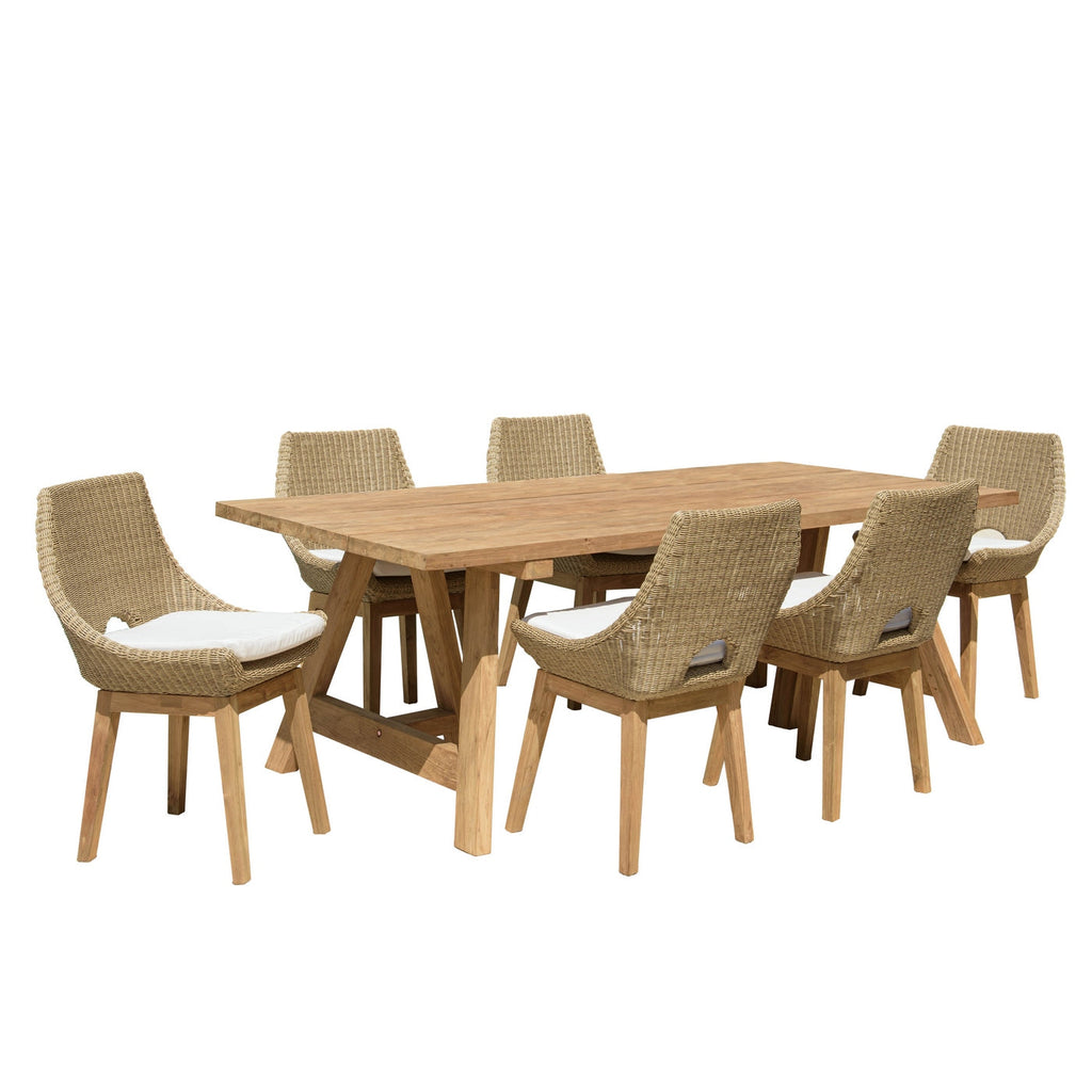Kally - Salon De Jardin 6/8 Pers - Beige/Ecru/Marron