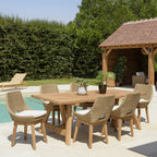 Kally - Salon De Jardin 6/8 Pers - Beige/Ecru/Marron