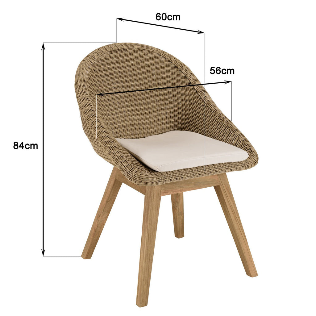 Kally - Salon De Jardin 6/8 Pers - Beige/Ecru/Marron