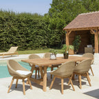 Kally - Salon De Jardin 6/8 Pers - Beige/Ecru/Marron
