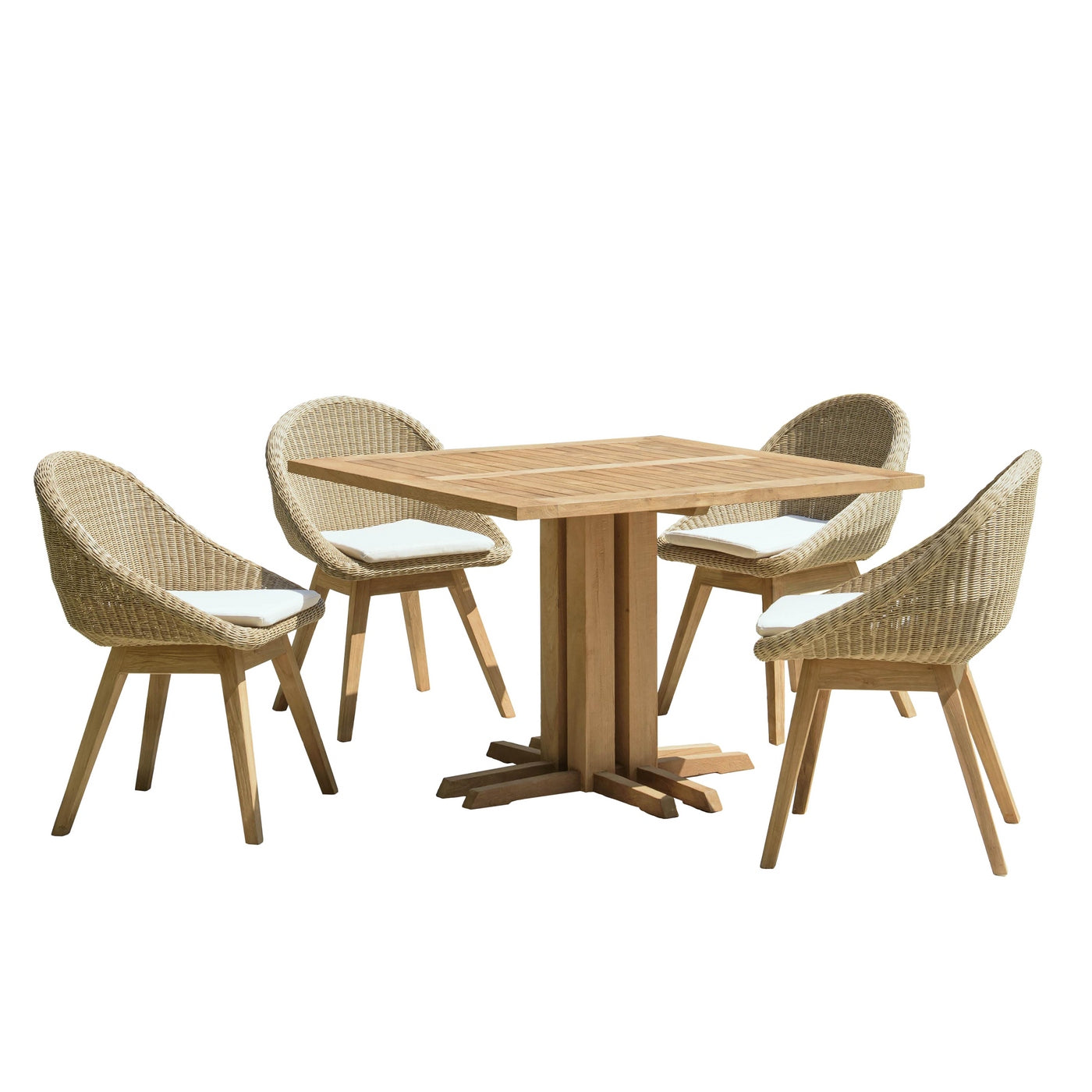 Kally - Salon De Jardin 4 Pers - Beige/Ecru/Marron