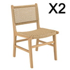 Valeria - Lot De 2 Chaises Jardin - Bois Clair/Beige