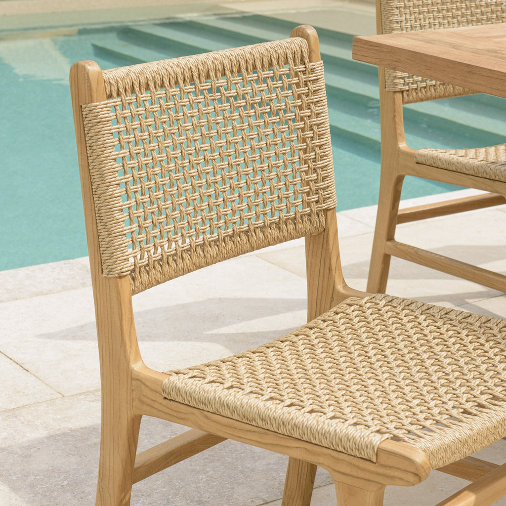 Valeria - Lot De 2 Chaises Jardin - Bois Clair/Beige