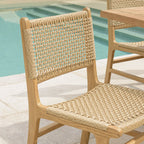 Valeria - Lot De 2 Chaises Jardin - Bois Clair/Beige