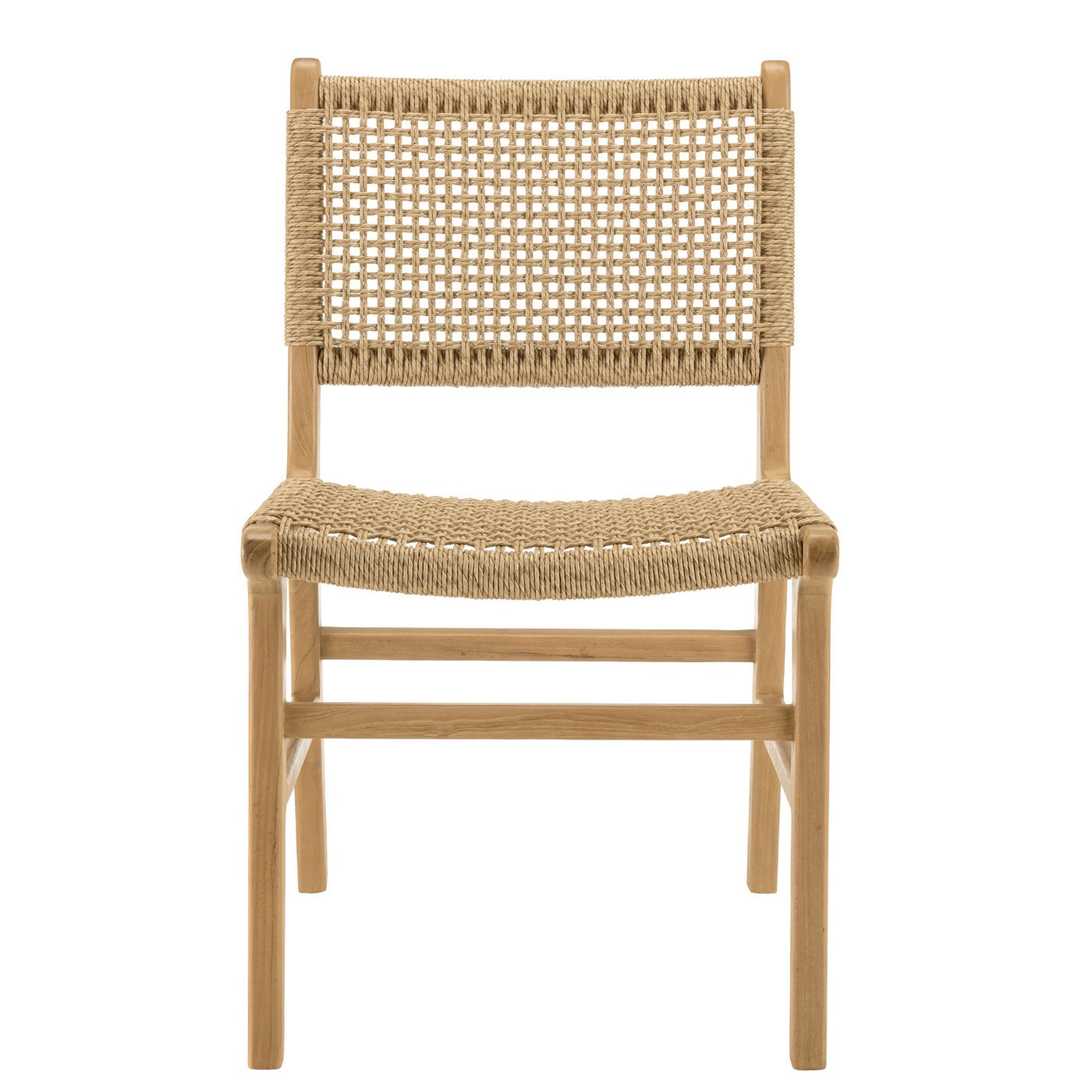 Valeria - Lot De 2 Chaises Jardin - Bois Clair/Beige