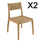 Valeria - Lot De 2 Chaises Jardin - Bois Clair/Beige