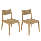 Valeria - Lot De 2 Chaises Jardin - Bois Clair/Beige