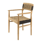 Valeria - Lot De 2 Fauteuils Jardin - Bois Clair/Beige/Noir