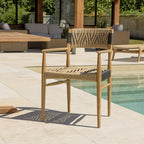 Valeria - Lot De 2 Fauteuils Jardin - Bois Clair/Beige/Noir