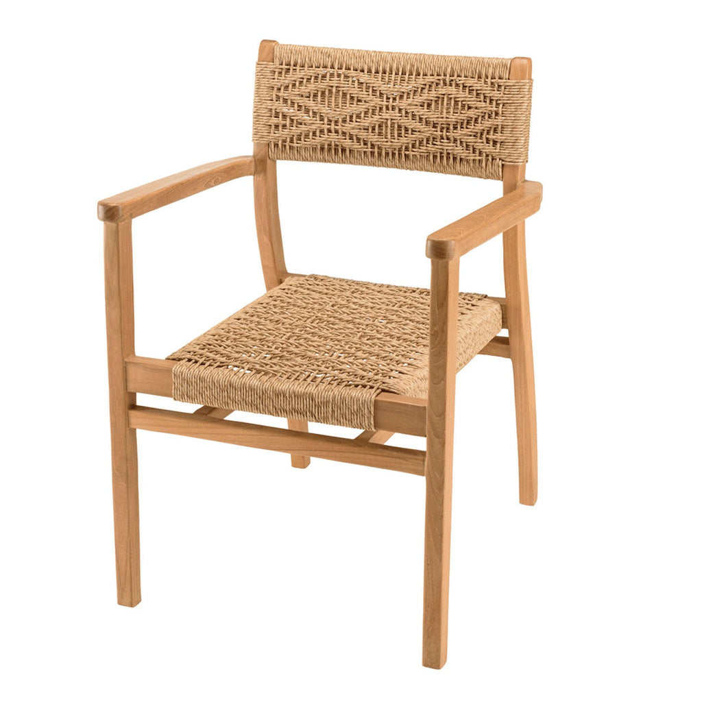 Valeria - Lot De 2 Fauteuils Jardin - Bois Clair/Beige