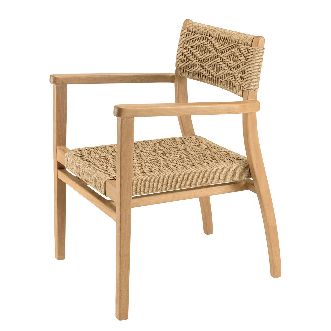 Valeria - Lot De 2 Fauteuils Jardin - Bois Clair/Beige