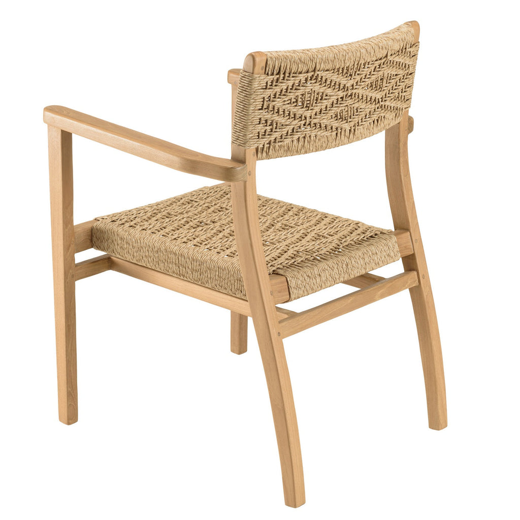 Valeria - Lot De 2 Fauteuils Jardin - Bois Clair/Beige