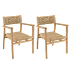 Valeria - Lot De 2 Fauteuils Jardin - Bois Clair/Beige