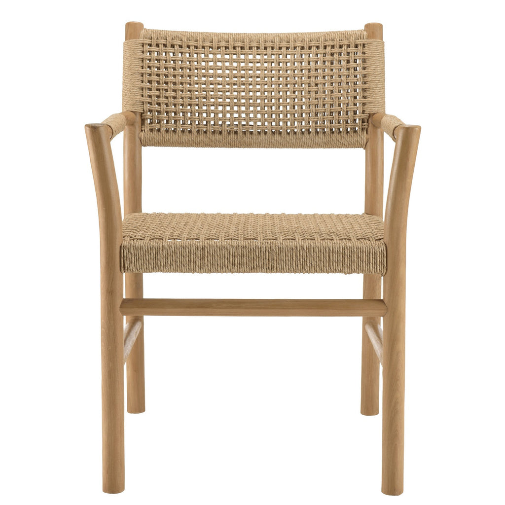 Valeria - Lot De 2 Fauteuils Jardin - Bois Clair/Beige