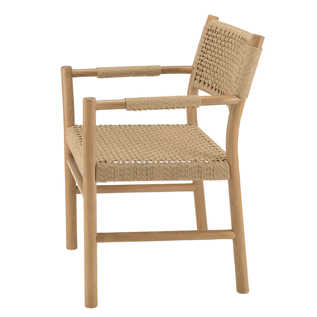 Valeria - Lot De 2 Fauteuils Jardin - Bois Clair/Beige