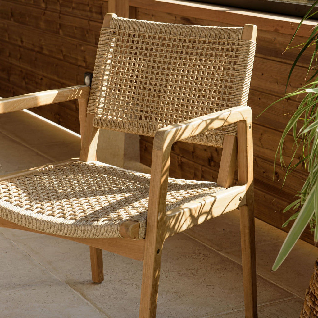 Valeria - Lot De 2 Fauteuils Jardin - Bois Clair/Beige