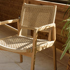 Valeria - Lot De 2 Fauteuils Jardin - Bois Clair/Beige