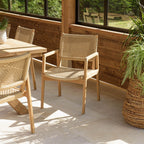 Valeria - Lot De 2 Fauteuils Jardin - Bois Clair/Beige