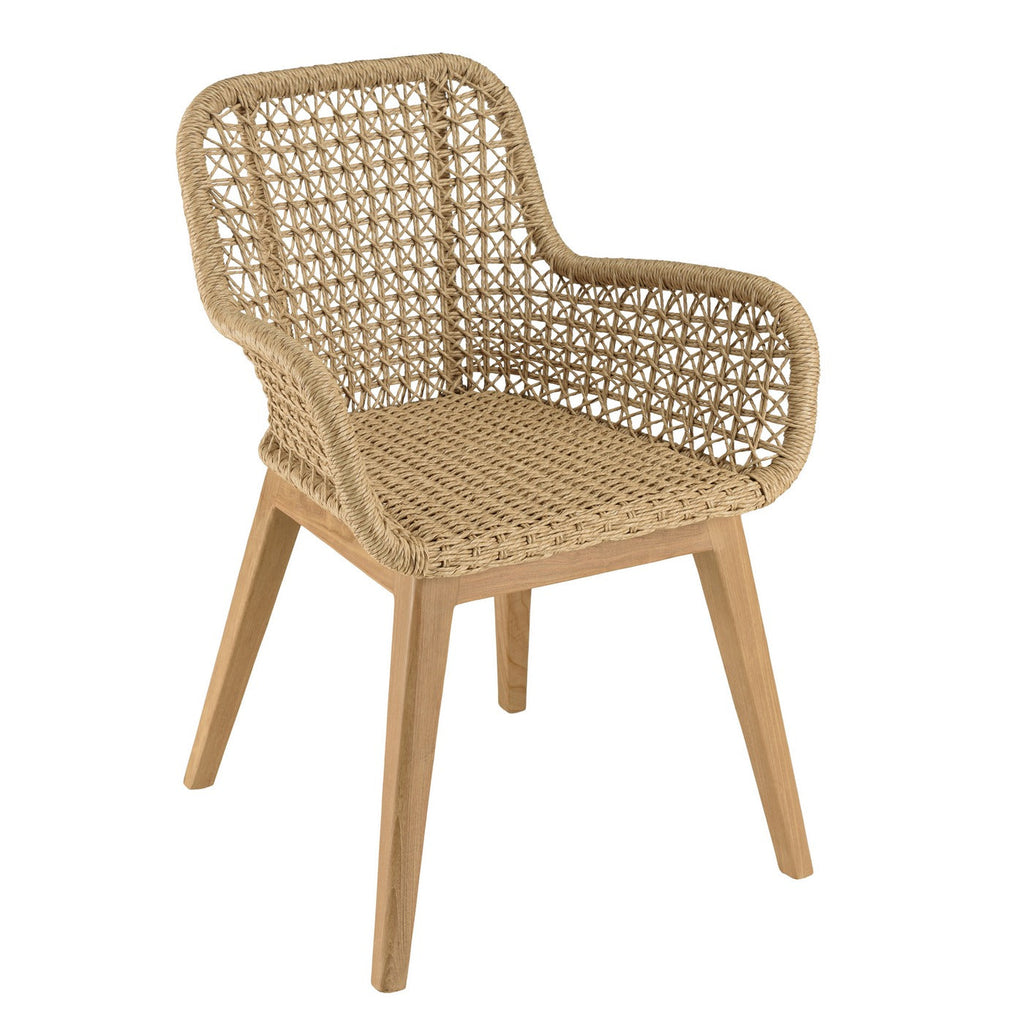 Valeria - Lot De 2 Fauteuils Jardin - Bois Clair/Blanc/Beige