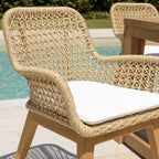 Valeria - Lot De 2 Fauteuils Jardin - Bois Clair/Blanc/Beige