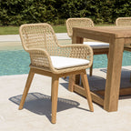 Valeria - Lot De 2 Fauteuils Jardin - Bois Clair/Blanc/Beige