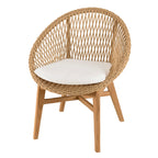 Valeria - Lot De 2 Fauteuils Jardin - Bois Clair/Blanc/Beige