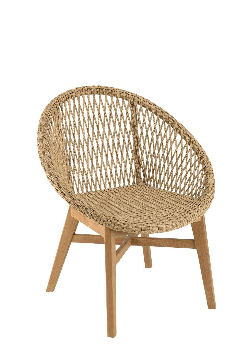 Valeria - Lot De 2 Fauteuils Jardin - Bois Clair/Blanc/Beige